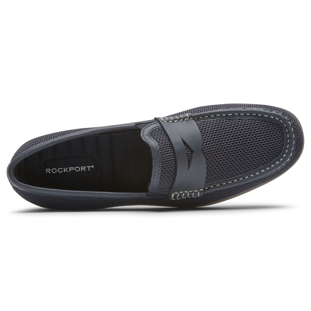 Rockport Slip-On For Mens Navy - Malcom Soft Moc Toe - YE2571689